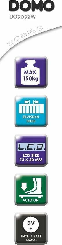 DOMO DO9092W - Personenweegschaal DOMO DO9092W - Personenweegschaal -Silvergear Shop