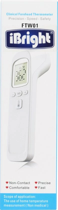 iBright Digitale Infrarood Thermometer voorhoofd - koortsthermometer - Contactloze Temperatuurmeter - IBright Digitale Infrarood Thermometer Voorhoofd - Koortsthermometer - Contactloze Temperatuurmeter - -Silvergear Shop