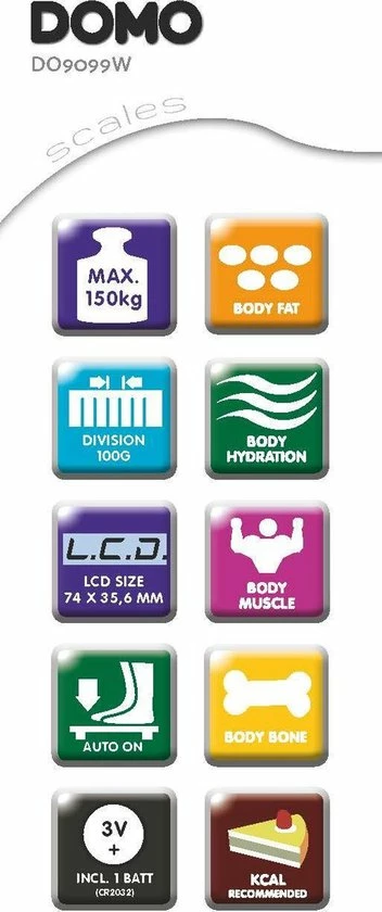 Domo DO9099W - Diagnostische Personenweegschaal 5 Domo DO9099W - Diagnostische Personenweegschaal - Afbeelding 3