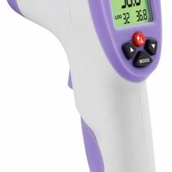 Esperanza ECT002 Digital Body Thermometer Remote Sensing Thermometer Purple White Ear Forehead Oral Rectal Underarm Buttons