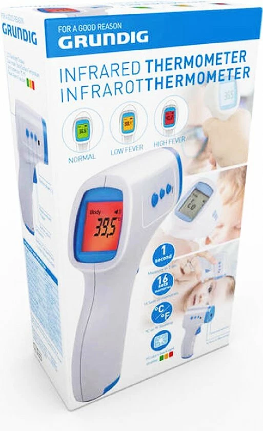 Grundig ED-18993: Infrarood Digitale Thermometer Met LED-lichtindicator 6 Grundig ED-18993: Infrarood Digitale Thermometer Met LED-lichtindicator - Afbeelding 4