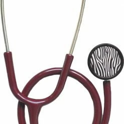 Merkloos Stethoscoop Medisch Classic - Bordeaux Rood - Zebra Membraan - Dual - Professionele Kwaliteit Voor Medisch Specialist