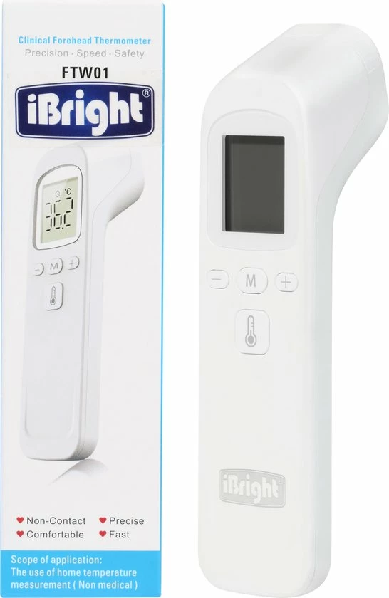 iBright Digitale Infrarood Thermometer voorhoofd - koortsthermometer - Contactloze Temperatuurmeter - IBright Digitale Infrarood Thermometer Voorhoofd - Koortsthermometer - Contactloze Temperatuurmeter - -Silvergear Shop 546x840 2