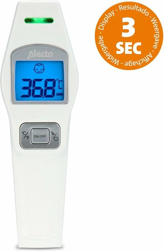 Alecto Baby BC-37 Infrarood Voorhoofdthermometer 3 Alecto Baby BC-37 Infrarood Voorhoofdthermometer