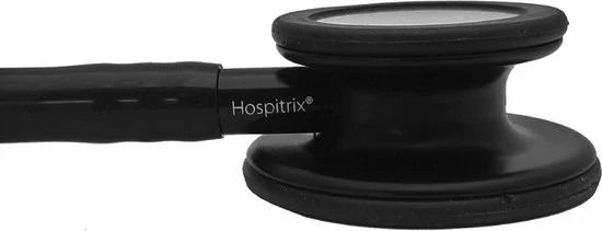 Hospitrix Stethoscoop Professional Line Stealth Edition Zwart + Gratis Premium Opberghoes - Dubbelzijdig - Medisch - Roestvrij Stalen 6 Hospitrix Stethoscoop Professional Line Stealth Edition Zwart + Gratis Premium Opberghoes - Dubbelzijdig - Medisch - Roestvrij Stalen - Afbeelding 4