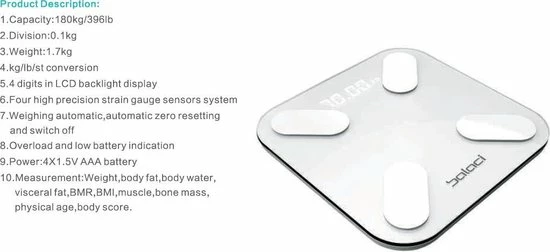 EKEO - Weegschaal met bluetooth en APP-functie - Wit EKEO - Weegschaal Met Bluetooth En APP-functie - Wit -Silvergear Shop 550x252 1