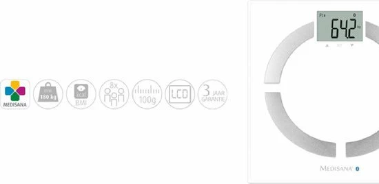 Medisana BS444 Connect - Lichaamsanalyseweegschaal - Wit Medisana BS444 Connect - Lichaamsanalyseweegschaal - Wit -Silvergear Shop 550x268 4