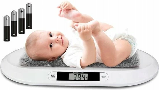 BES LED Babyweegschaal - Estoza Baby - Digitale Weegschaal - Baby En Peuter - Dierenweegschaal - Tot 20KG - Wit 3 BES LED Babyweegschaal - Estoza Baby - Digitale Weegschaal - Baby En Peuter - Dierenweegschaal - Tot 20KG - Wit