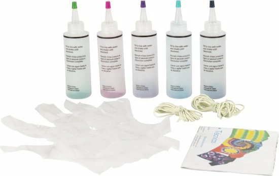 Crafts & Co. Crafts&Co Tie Dye Kit - Textielverf - 5 Knijpflesjes - Kleurenset Herfst 12 Crafts & Co. Crafts&Co Tie Dye Kit - Textielverf - 5 Knijpflesjes - Kleurenset Herfst - Afbeelding 10