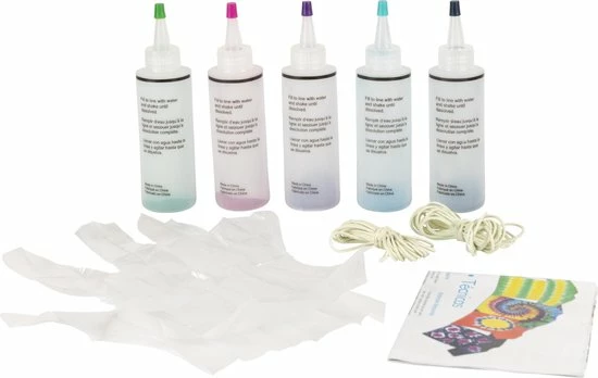 Crafts & Co. Crafts&Co Tie Dye Kit - Textielverf - 5 Knijpflesjes - Kleurenset Herfst 4 Crafts & Co. Crafts&Co Tie Dye Kit - Textielverf - 5 Knijpflesjes - Kleurenset Herfst - Afbeelding 2