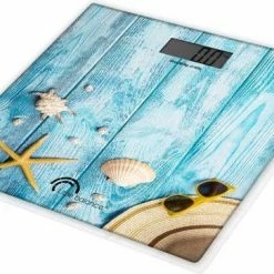 Little Balance Coquillages Vierkant Blauw Elektronische Weegschaal