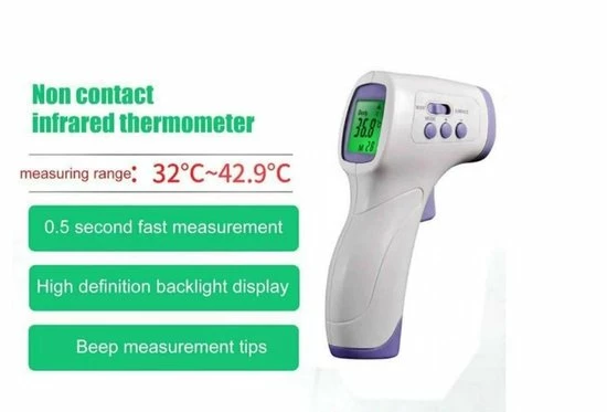 Hurconn Contactloze Infrarood Temperatuur Meter| Thermometer| Koortsmeter | Non Contact Voorhoofd Meter| Temperatuurmeter Voor Koorts Met LCD Display | Voor Kinderen | Volwassenen| Digitaal | Digitale IR Thermometers 6 Hurconn Contactloze Infrarood Temperatuur Meter| Thermometer| Koortsmeter | Non Contact Voorhoofd Meter| Temperatuurmeter Voor Koorts Met LCD Display | Voor Kinderen | Volwassenen| Digitaal | Digitale IR Thermometers - Afbeelding 4