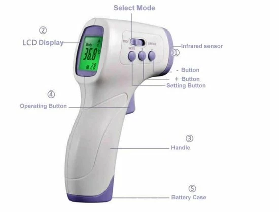 Hurconn Contactloze Infrarood Temperatuur Meter| Thermometer| Koortsmeter | Non Contact Voorhoofd Meter| Temperatuurmeter Voor Koorts Met LCD Display | Voor Kinderen | Volwassenen| Digitaal | Digitale IR Thermometers 3 Hurconn Contactloze Infrarood Temperatuur Meter| Thermometer| Koortsmeter | Non Contact Voorhoofd Meter| Temperatuurmeter Voor Koorts Met LCD Display | Voor Kinderen | Volwassenen| Digitaal | Digitale IR Thermometers
