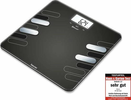 Beurer BF600 - Personenweegschaal Lichaamsanalyse - Bluetooth - 180kg - Zwart 9 Beurer BF600 - Personenweegschaal Lichaamsanalyse - Bluetooth - 180kg - Zwart - Afbeelding 7