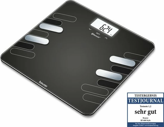 Beurer BF600 - Personenweegschaal Lichaamsanalyse - Bluetooth - 180kg - Zwart 14 Beurer BF600 - Personenweegschaal Lichaamsanalyse - Bluetooth - 180kg - Zwart - Afbeelding 12