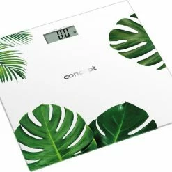 CONCEPT - Personenweegschaal / LCD Scherm - Wit Met Bloemenmotief