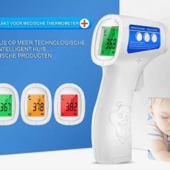 Cofoe Lichaamsthermometer - Lichaamsthermometer Volwassenen, Kinderen En Baby's - Thermometer Voorhoofd - Koortsthermometer - Infrarood Thermometer - Contactloos - 3 Kleuren LCD Display - Digitaal Thermometers - Koorts Meten ? Wit