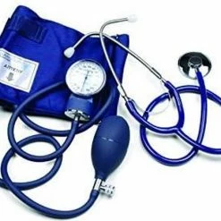 Stalt Medical Handmatige Bloeddrukmeter (grote En Verzwaarde Manometer 68 Mm) Met Stethoscoop ST-H036 (blauw)
