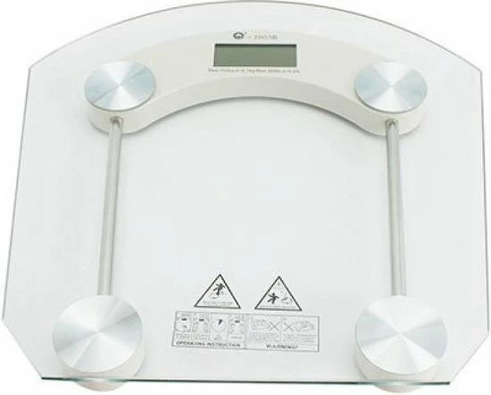 VERK GROUP - Elektronische weegschaal - Max. 180 kg - Glas VERK GROUP - Elektronische Weegschaal - Max. 180 Kg - Glas -Silvergear Shop