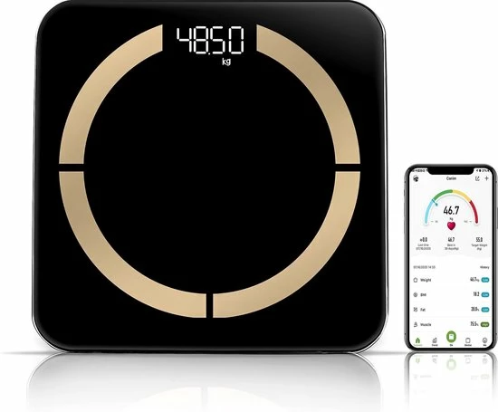 New Goods Company - Slimme Weegschaal met App - 12x Lichaamsanalyse o.a. Gewicht - Vetpercentage - BMI New Goods Company - Slimme Weegschaal Met App - 12x Lichaamsanalyse O.a. Gewicht - Vetpercentage - BMI -Silvergear Shop