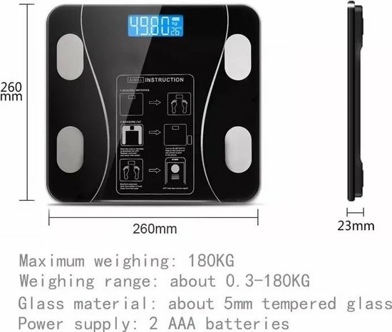 Slimme digitale badkamer weegschaal met de resultaten op je Smartphone Merkloos Slimme Digitale Badkamer Weegschaal Met De Resultaten Op Je Smartphone -Silvergear Shop 550x466 1