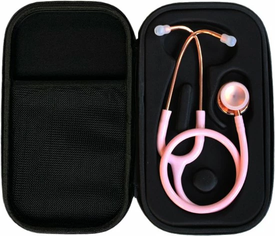 Hospitrix Stethoscoop Professional Line Pink Gold Edition Roze + Premium Opberghoes - Dubbelzijdig - Medisch - Roestvrij Stalen 8 Hospitrix Stethoscoop Professional Line Pink Gold Edition Roze + Premium Opberghoes - Dubbelzijdig - Medisch - Roestvrij Stalen - Afbeelding 6
