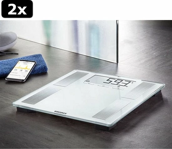2x Soehnle 63872 Shape Sense Connect 100 Digitale Personenweegschaal Met Bluetooth Wit 4 2x Soehnle 63872 Shape Sense Connect 100 Digitale Personenweegschaal Met Bluetooth Wit - Afbeelding 2