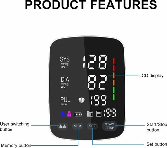 Alphamed Bloeddrukmeter - Bovenarm Manchet 9 Alphamed Bloeddrukmeter - Bovenarm Manchet - Afbeelding 7