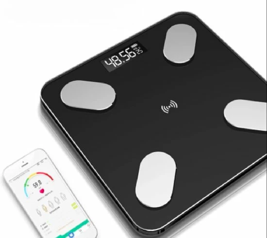 Bluetooth Elektronische Weegschaal - Lichaamsvet - digitaal - 260mmx260mm - weegschaal - zwart Bluetooth Elektronische Weegschaal - Lichaamsvet - Digitaal - 260mmx260mm - Weegschaal - Zwart -Silvergear Shop 550x490 5