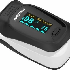 Jumper Medical Pulsoximeter HD OLED Met Opberghoes Koord En Batterijen - Zuurstofmeter - Saturatiemeter - Hartslagmeter Vinger