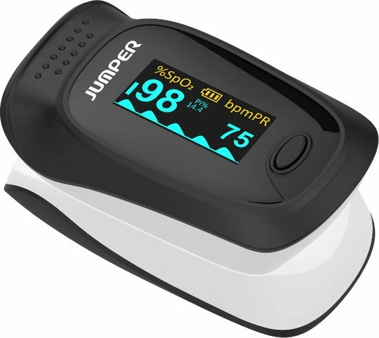 Jumper Medical Pulsoximeter HD OLED Met Opberghoes Koord En Batterijen - Zuurstofmeter - Saturatiemeter - Hartslagmeter Vinger 3 Jumper Medical Pulsoximeter HD OLED Met Opberghoes Koord En Batterijen - Zuurstofmeter - Saturatiemeter - Hartslagmeter Vinger