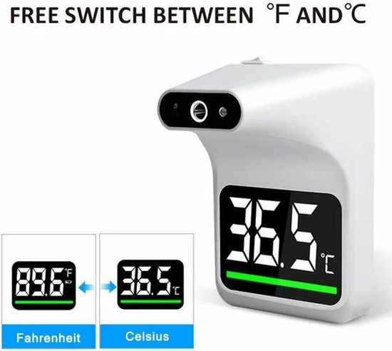 KVZ Care Contactloze Infrarood Thermometer - CE Gecertificeerd - Medische Voorhoofd Thermometer - LCD Display - Koortsmeter - Professionele Digitale Thermometer - Contactloos - Muur Thermometer - Ideaal Voor Thuis, Bedrijven, Kantoren En Restaurants! 5 KVZ Care Contactloze Infrarood Thermometer - CE Gecertificeerd - Medische Voorhoofd Thermometer - LCD Display - Koortsmeter - Professionele Digitale Thermometer - Contactloos - Muur Thermometer - Ideaal Voor Thuis, Bedrijven, Kantoren En Restaurants! - Afbeelding 3