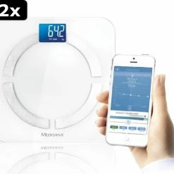 2x Medisana BS 430 Connect - Lichaamsanalyseweegschaal - Wit -Silvergear Shop 550x493 1