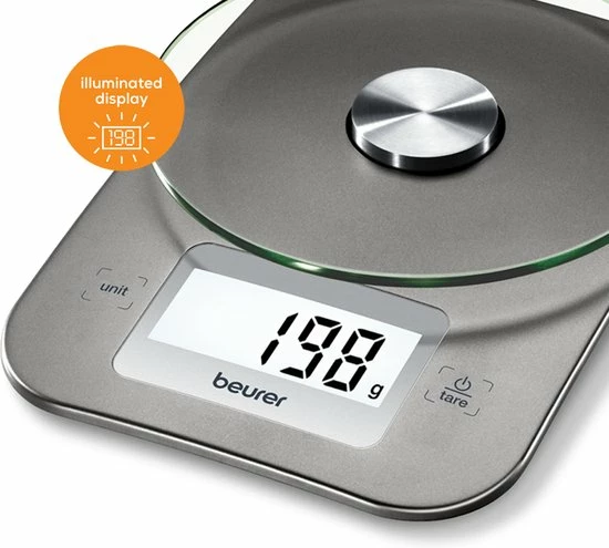 Beurer KS26 - Keukenweegschaal - 5 kg - Inclusief batterijen - Zilver Beurer KS26 - Keukenweegschaal - 5 Kg - Inclusief Batterijen - Zilver -Silvergear Shop 550x495 1