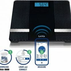 LAICA - Digitale Personenweegschaal Met Lichaamsanalyse En Gratis App - Personen Weegschaal Met Bluetooth - PS7002L -Silvergear Shop 550x500