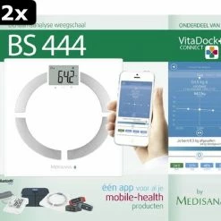 2x Medisana BS444 Connect - Lichaamsanalyseweegschaal - Wit -Silvergear Shop 550x506 2