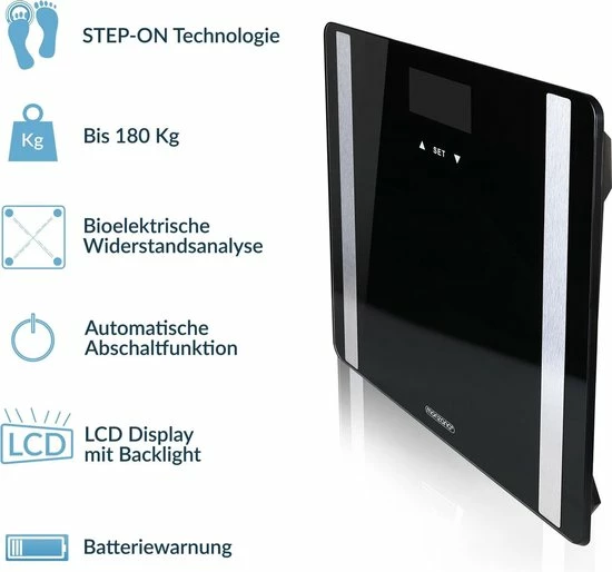 Monzana - Personenweegschaal - Zwart Deuba Monzana - Personenweegschaal - Zwart -Silvergear Shop 550x514 11