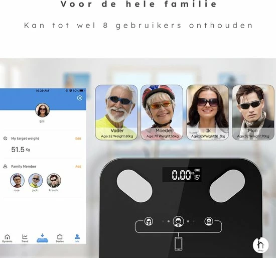 Thuys Lichaamsanalyse Weegschaal - Weegschaal - BMI Meter - Lichaamsanalyse Weegschaal - Digitale Gezondheidsmeter - Slimme Weegschaal Met App - Gezondheid & Innovatie 7 Thuys Lichaamsanalyse Weegschaal - Weegschaal - BMI Meter - Lichaamsanalyse Weegschaal - Digitale Gezondheidsmeter - Slimme Weegschaal Met App - Gezondheid & Innovatie - Afbeelding 5