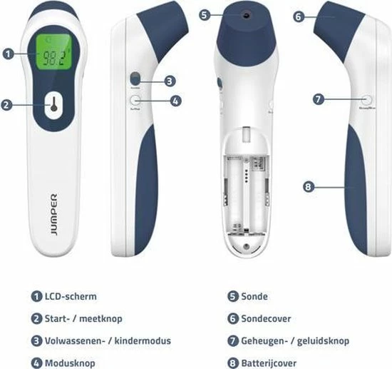 Jumper Medical Infrarood Voorhoofd- En Oorthermometer 7 Jumper Medical Infrarood Voorhoofd- En Oorthermometer - Afbeelding 5