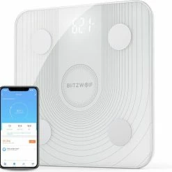 BlitzWolf? BW-SC1 WiFi Smart Lichaamsvetschaal APP Controle BMI Gegevensanalyse Met 13 Lichaamsmetingen Digitale Weegschaal