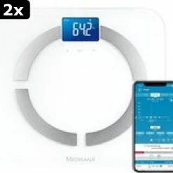 2x Medisana BS 430 Connect - Lichaamsanalyseweegschaal - Wit