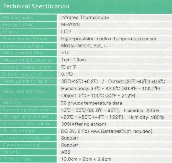 Maile Infrarood Thermometer 8 Maile Infrarood Thermometer - Afbeelding 6