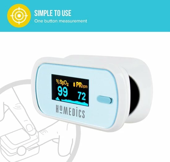 HoMedics Vingerpuls oximeter - saturatiemeter - hartslagmeter HoMedics Vingerpuls Oximeter - Saturatiemeter - Hartslagmeter -Silvergear Shop 550x525 4