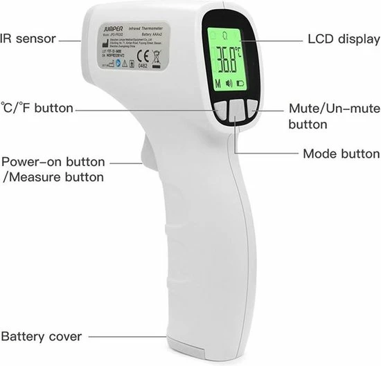 Thermometer lichaam infrarood FR2020 ? Thermometer koorts ? Thermometer voorhoofd ? Koortsthermometer voor volwassenen Neymo Thermometer Lichaam Infrarood FR2020 ? Thermometer Koorts ? Thermometer Voorhoofd ? Koortsthermometer Voor Volwassenen -Silvergear Shop 550x529 4