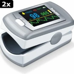 2x Beurer PO80 - Saturatiemeter/Pulseoximeter - Hartslagmeter - USB Data-overdracht