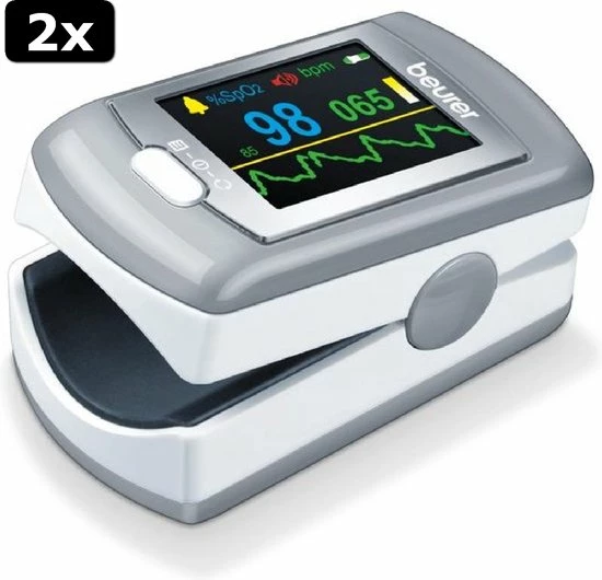 2x Beurer PO80 - Saturatiemeter/Pulseoximeter - Hartslagmeter - USB Data-overdracht 4 2x Beurer PO80 - Saturatiemeter/Pulseoximeter - Hartslagmeter - USB Data-overdracht - Afbeelding 2