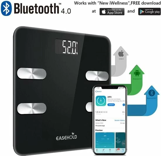 Easehold Bluetooth Personenweegschaal Met Volledige Lichaamsanalyse 6 Easehold Bluetooth Personenweegschaal Met Volledige Lichaamsanalyse - Afbeelding 4