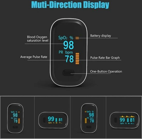 Interesting Living? Saturatiemeter - Zuurstofmeter - C02 Meter - Voor Om De Vinger - Oximeter - Draagbaar - Zwart - Voor Thuis - Mini 5 Interesting Living? Saturatiemeter - Zuurstofmeter - C02 Meter - Voor Om De Vinger - Oximeter - Draagbaar - Zwart - Voor Thuis - Mini - Afbeelding 3