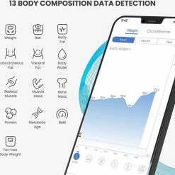 RENPHO Bluetooth Lichaamsvetweegschaal, Digitale Lichaamsgewicht Weegschaal Weegschaal Met Slimme BMI-Schaal, Lichaamssamenstelling Monitoren Met Smartphone-App 12 RENPHO Bluetooth Lichaamsvetweegschaal, Digitale Lichaamsgewicht Weegschaal Weegschaal Met Slimme BMI-Schaal, Lichaamssamenstelling Monitoren Met Smartphone-App -Silvergear Shop 550x538 13
