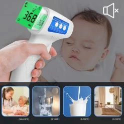 Cofoe Lichaamsthermometer - Lichaamsthermometer Volwassenen, Kinderen En Baby's - Thermometer Voorhoofd - Koortsthermometer - Infrarood Thermometer - Contactloos - 3 Kleuren LCD Display - Digitaal Thermometers - Koorts Meten ? Wit -Silvergear Shop 550x541 10